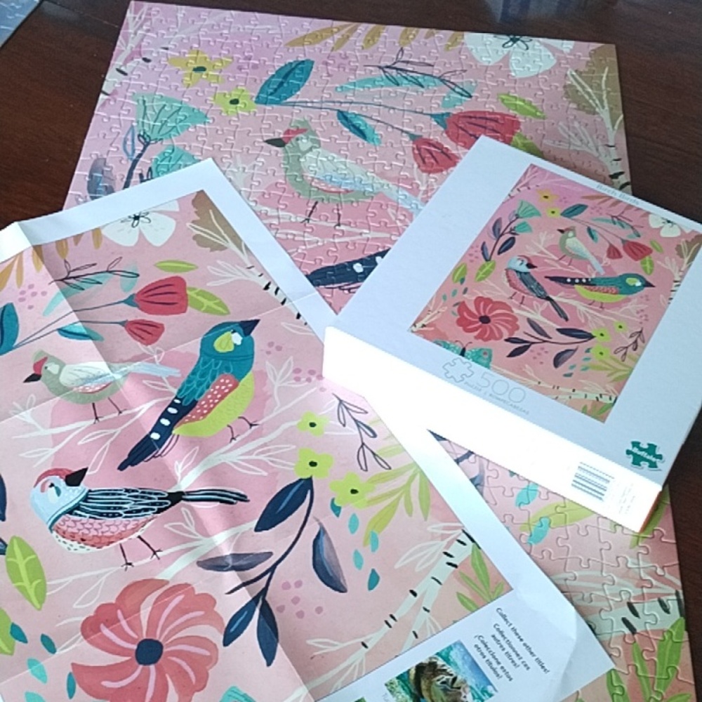 Puzzle of Birch Birds 500 pieces. Includes poster